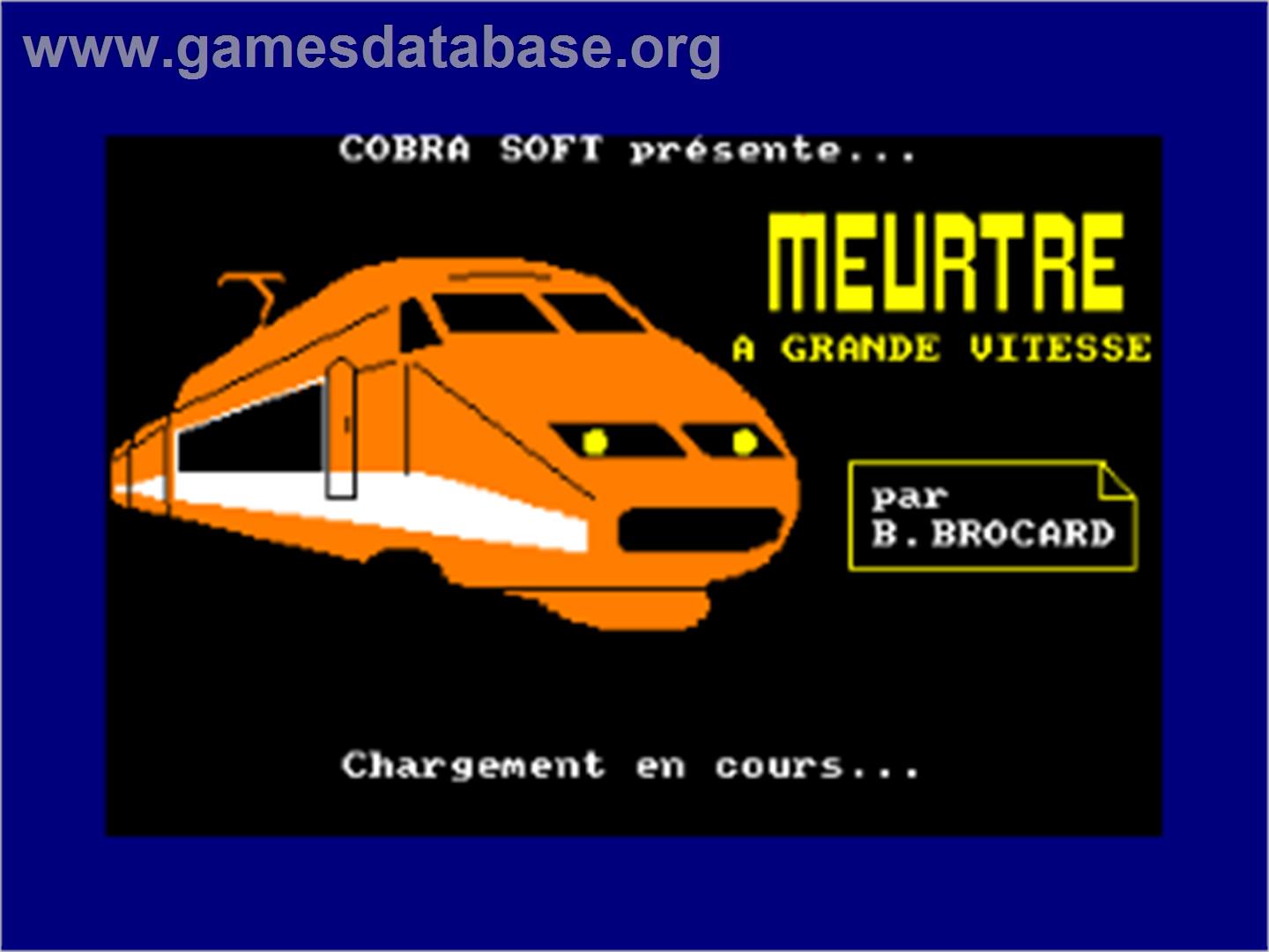 Meurtre A Grande Vitesse - Amstrad CPC - Artwork - Title Screen